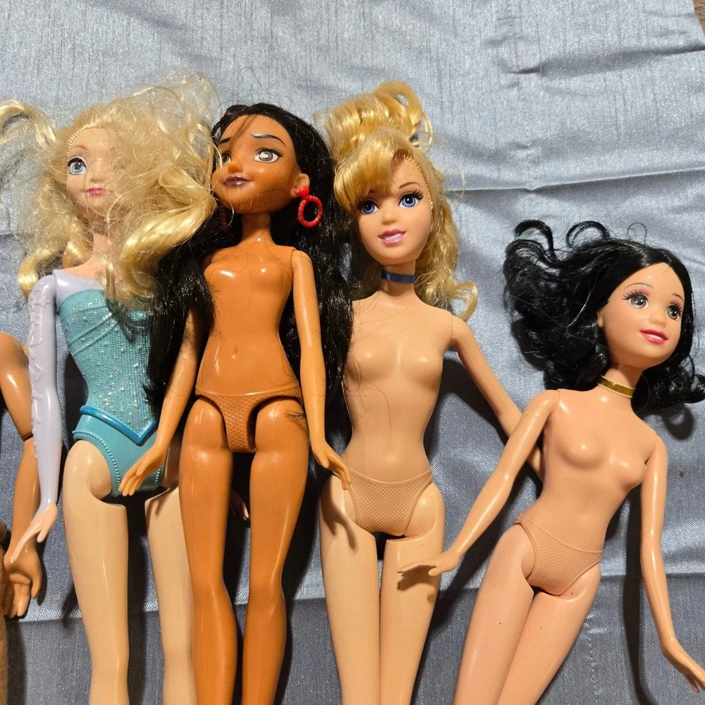 Disney Princess Doll Lot Ariel Elsa Tiana Cinderella Snow White Flynn Rider‎ 7pc